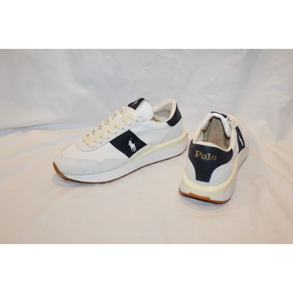 Polo Ralph Lauren Men's Train 89 Athletic Sneakers Suede Nylon White NEW SZ 7.5 - Picture 6 of 8